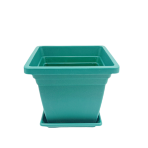 AT1289 + AT1290 Plastic Square Flower Pot With Tray-S                                     