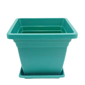 AT1290 + AT1291 Plastic Square Flower Pot With Tray-L                                     